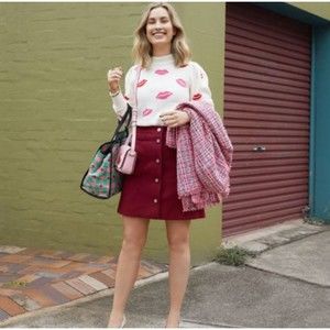 Kate Spade Red Heart Pocket Skirt